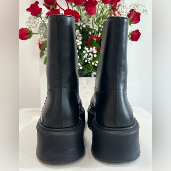 The Row Zippered Platform Leather Combat Boots - Picture 6 of 15